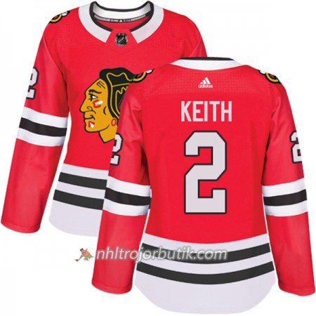 Dame Ishockey Chicago Blackhawks Tröja Duncan Keith 2 Adidas 2017-2018 Röd Authentic